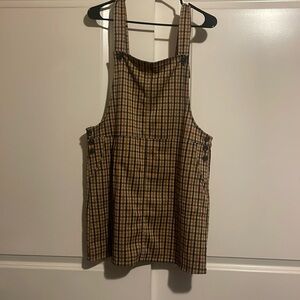 Tan/Brown So brand plaid mini dress. Stretch material size L